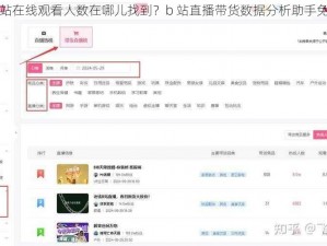 免费 b 站在线观看人数在哪儿找到？b 站直播带货数据分析助手免费提供