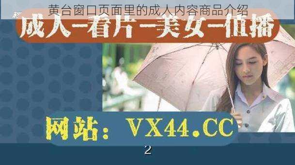 黄台窗口页面里的成人内容商品介绍