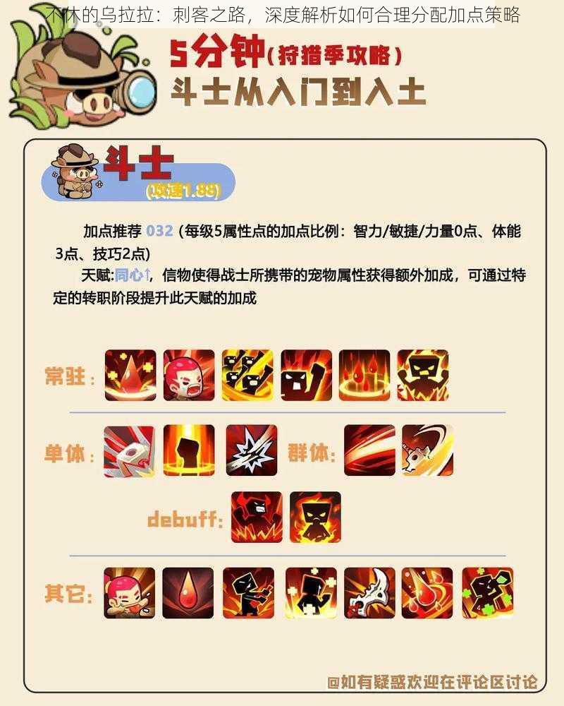 不休的乌拉拉：刺客之路，深度解析如何合理分配加点策略