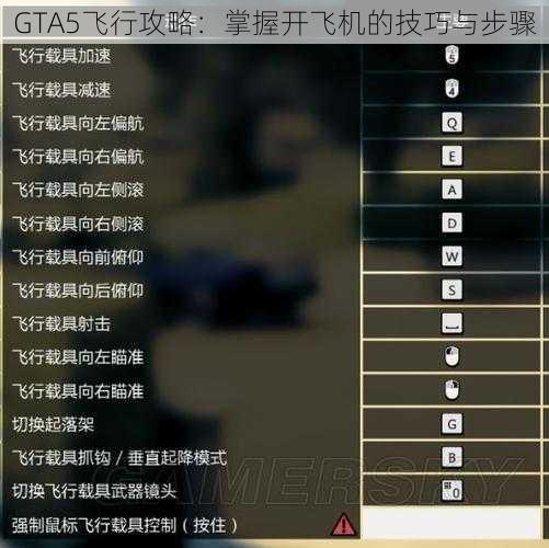 GTA5飞行攻略：掌握开飞机的技巧与步骤